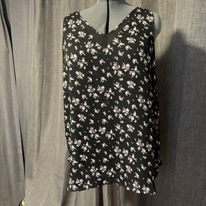 Black with purple flowers dressy tank